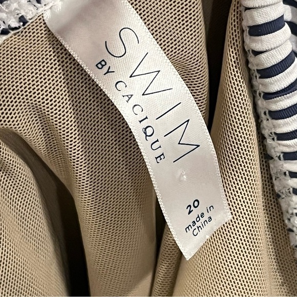 Cacique Chico’s blue and white stripe swimsuit new without tags size 20 - Picture 7 of 15